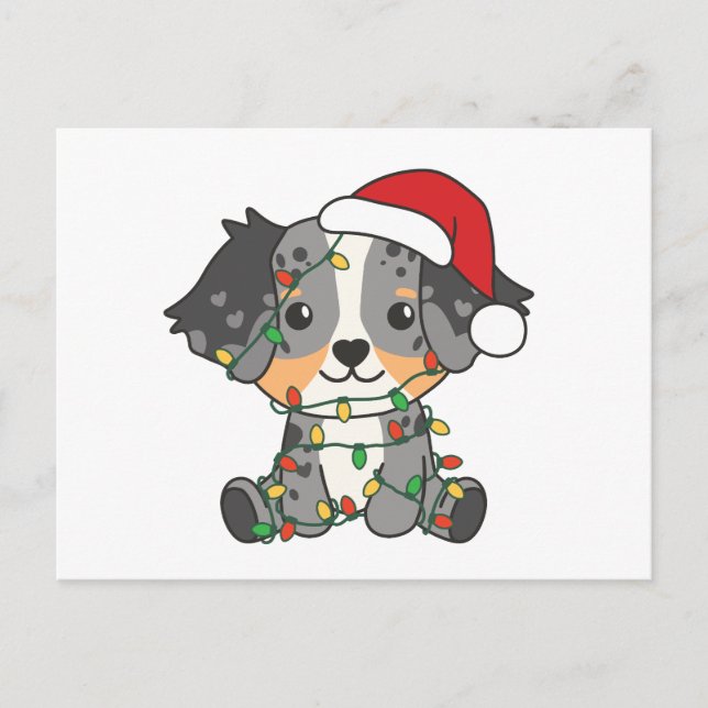 Australian Shepherd Christmas Winter Animals Holiday Postcard (Front)