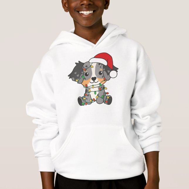 Australian Shepherd Christmas Winter Animals Hoodie (Front)
