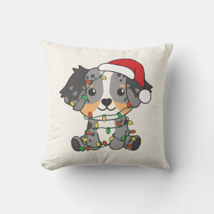 Australian Shepherd Christmas Winter Animals Throw Pillow
