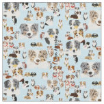 Australian Shepherd Collage Cus. Cotton 56&quot; Fabric