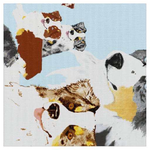 Australian Shepherd Collage Poly Poplin 60" Fabric