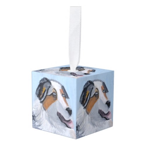 Australian Shepherd Cube Ornament