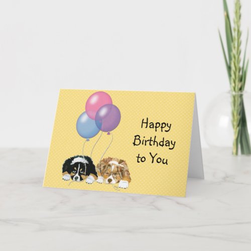 Australian Shepherd Custom Birthday Card