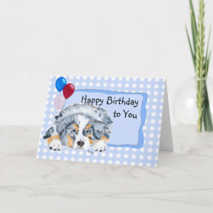 Australian Shepherd Custom Happy Birthday Card