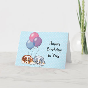 Australian Shepherd Custom Happy Birthday Card