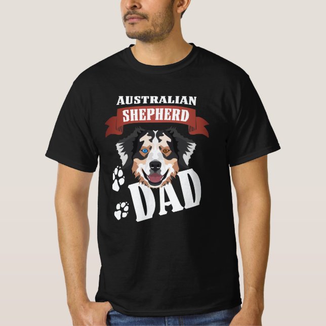 Australian Shepherd Dad, Dog Dad T-Shirt (Front)