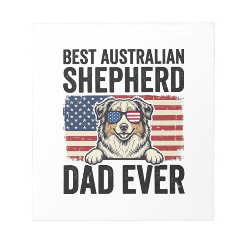Australian Shepherd Dad Patriotic Vintage Notepad