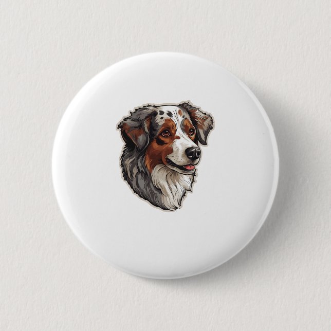 Australian shepherd Dog  1 Button (Front)