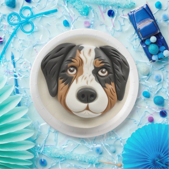 Australian Shepherd Dog 3D Inspired Paper Plates (Party)