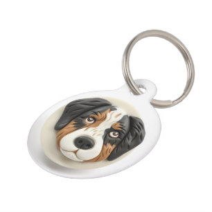Australian Shepherd Dog 3D Inspired Pet ID Tag