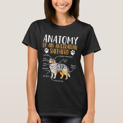 Australian Shepherd Dog Anatomy T_Shirt