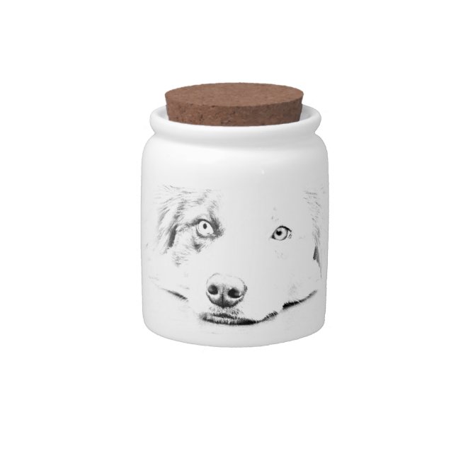Australian Shepherd dog art Candy Jar (Front)