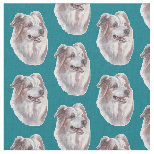 Australian Shepherd Dog Art Fabric