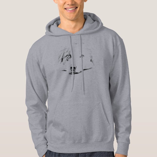 Australian Shepherd dog art Hoodie (Front)