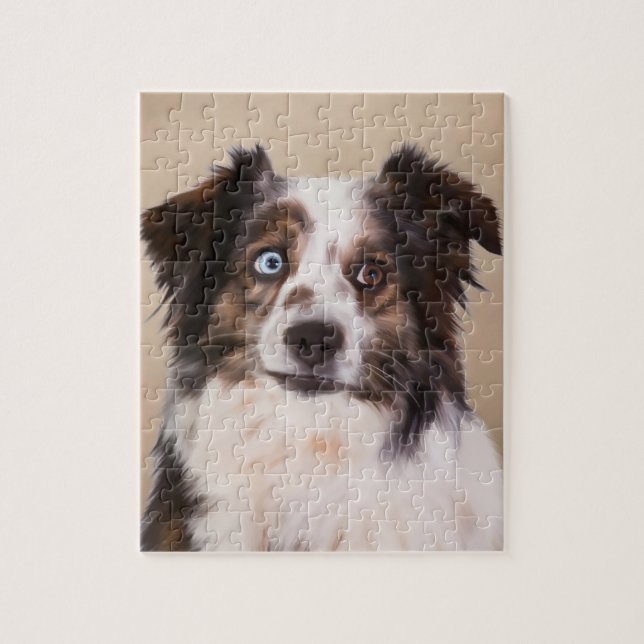 Australian Shepherd Dog Art Jigsaw Puzzle (Vertical)
