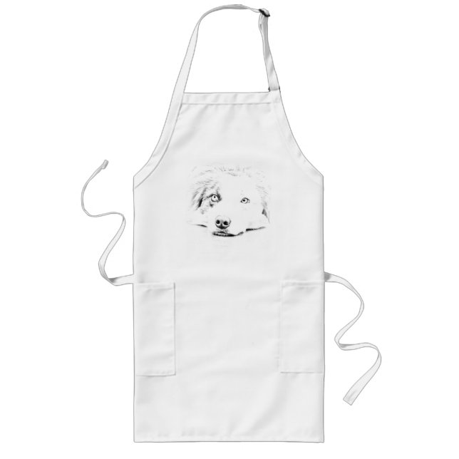 Australian Shepherd dog art Long Apron (Front)