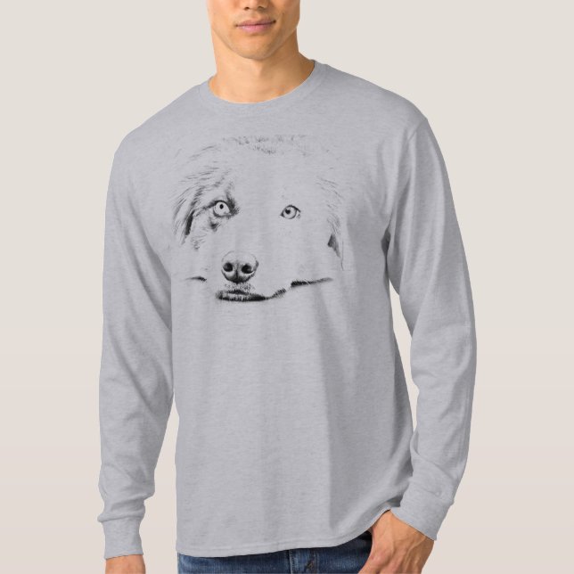Australian Shepherd dog art T-Shirt (Front)