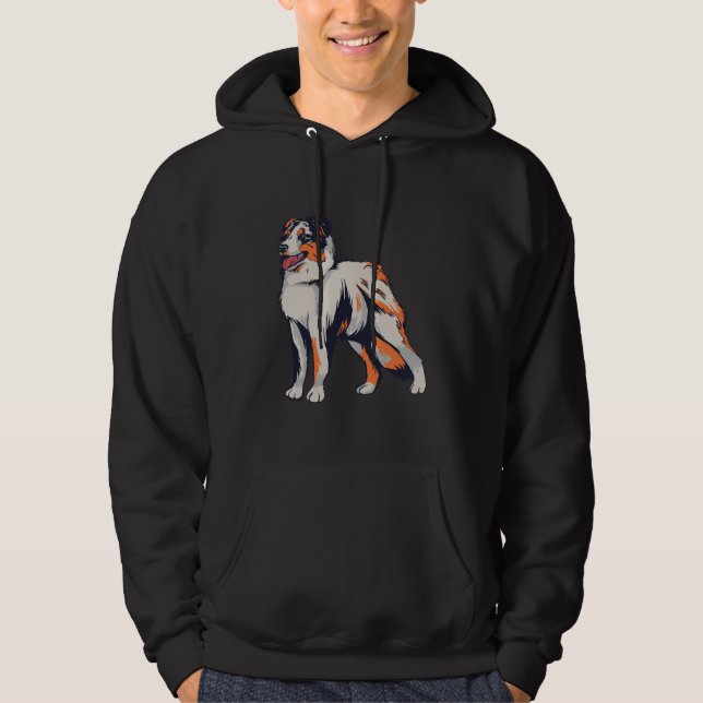 Australian Shepherd Dog Aussie Farm Dog Hoodie (Front)