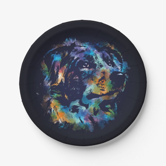 Australian Shepherd dog - Aussie Paper Plates (Front)