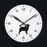 Australian Shepherd Dog Aussie Silhouette Round Clock<br><div class="desc">A fun Australian Shepherd Dog wall clock for the home or office. Makes an original gift for Aussie lovers. Check out Jenn’s Doodle World for even more decorative clocks and dog breed themed home decor.</div>