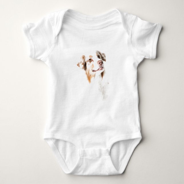 Australian Shepherd dog Baby Bodysuit (Front)