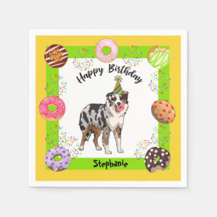 Australian Shepherd Dog Birthday Party Napkin