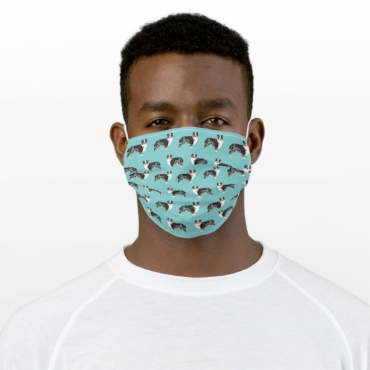 Australian Shepherd dog blue merle Adult Cloth Face Mask (Worn)