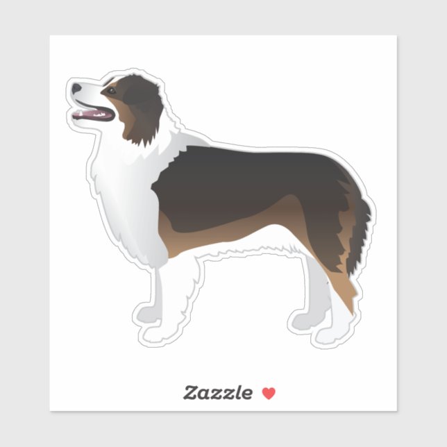 Australian Shepherd Dog Breed Side View Silhouette Sticker (Sheet)