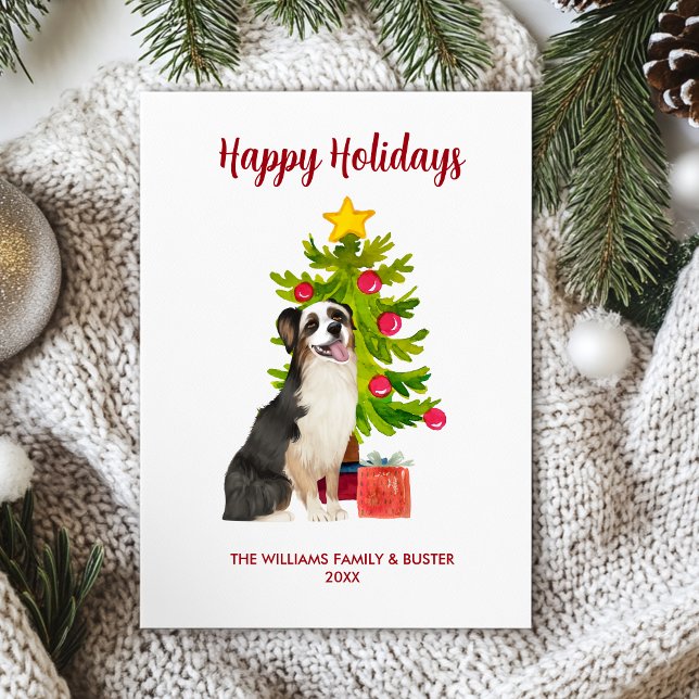 Australian Shepherd Dog Christmas Holiday Card (Creator Uploaded)
