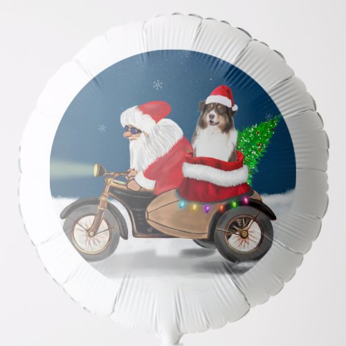 Australian Shepherd Dog Christmas Santa Claus  Balloon