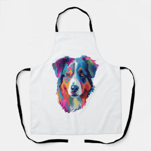Australian Shepherd Dog Colorful 3 Apron