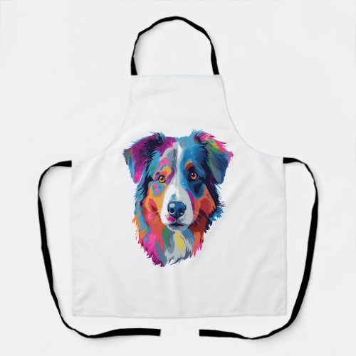 Australian Shepherd Dog Colorful 3 Apron