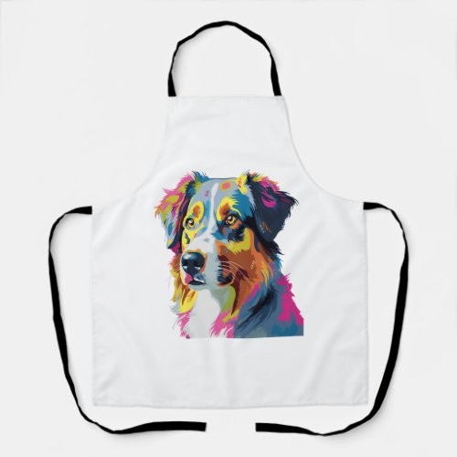 Australian Shepherd Dog Colorful 5 Apron