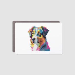 Australian Shepherd Dog Colorful 5 Car Magnet