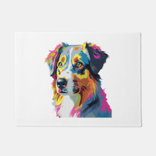 Australian Shepherd Dog Colorful 5 Doormat