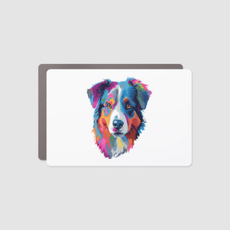 Australian Shepherd Dog Colorful Car Magnet
