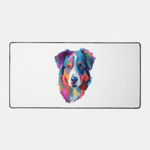 Australian Shepherd Dog Colorful Desk Mat