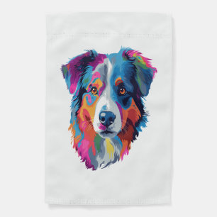 Australian Shepherd Dog Colorful Garden Flag