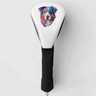 Australian Shepherd Dog Colorful Golf Head Cover