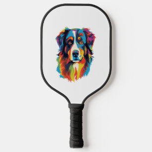 Australian Shepherd Dog Colorful  Pickleball Paddle