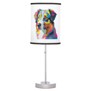 Australian Shepherd Dog Colorful Table Lamp