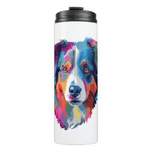 Australian Shepherd Dog Colorful Thermal Tumbler