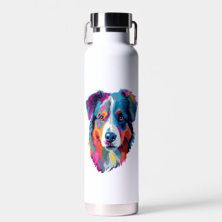 Australian Shepherd Dog Colorful Water Bottle