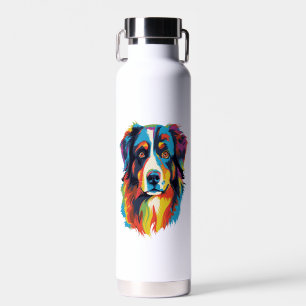 Australian Shepherd Dog Colorful  Water Bottle