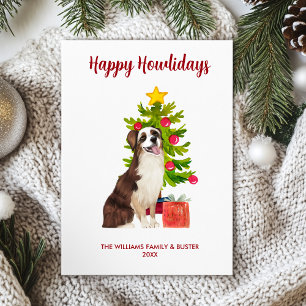 Australian Shepherd Dog Family Christmas Holiday Card