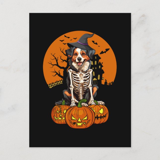  Australian Shepherd Dog Halloween Holiday Postcard (Front)