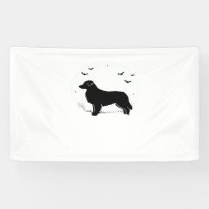Australian Shepherd Dog – Halloween Moon Silhouett Banner