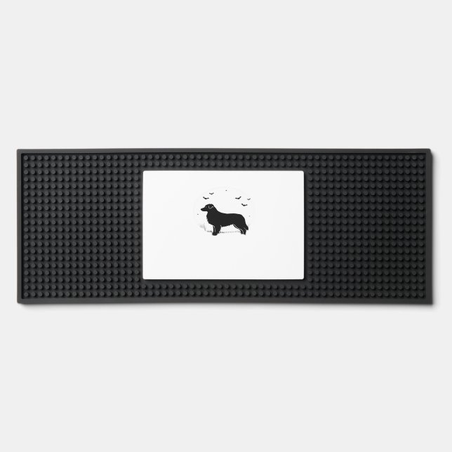Australian Shepherd Dog � Halloween Moon Silhouett Bar Mat (Front)