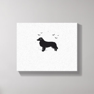 Australian Shepherd Dog – Halloween Moon Silhouett Canvas Print