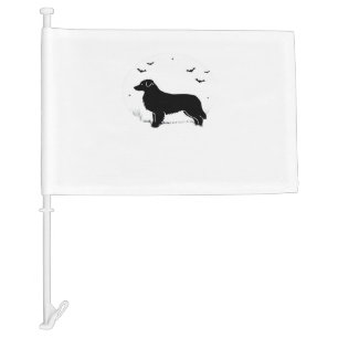 Australian Shepherd Dog � Halloween Moon Silhouett Car Flag